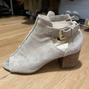 Nine West Beige Suede Cutout Boots